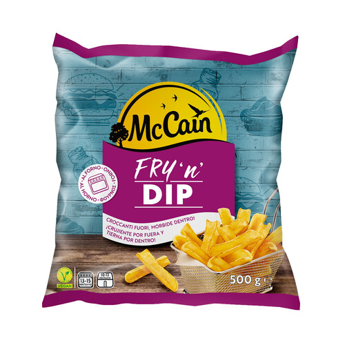 Alcampo McCAIN Patatas con corte curvado prefritas y ultracongeladas McCAIN Fry 'n'n dip 500 g