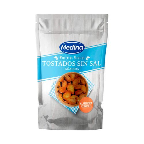 Alcampo MEDINA Almendras tostadas con piel y sin sal MEDINA 125 g