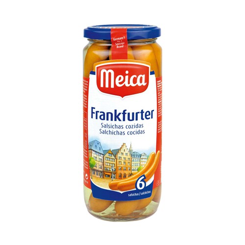 Alcampo MEICA Salchichas cocidas Frankfurter MEICA 6 uds. frasco de 540 g