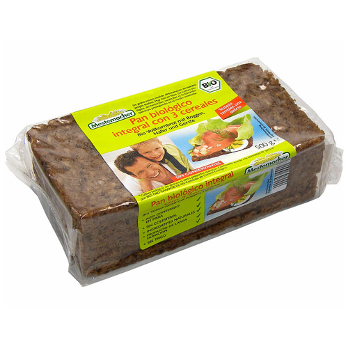 Alcampo MESTEMACHER Pan integral con 3 cereales ecológico MESTEMACHER bolsa de 500 g