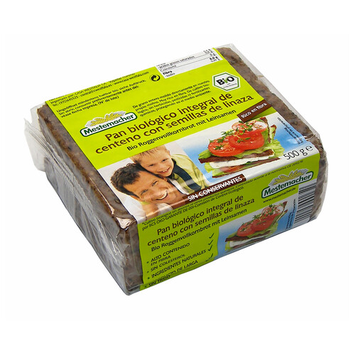 Alcampo MESTEMACHER Pan integral de centeno con semillas de linaza MESTEMACHER Bolsa de 500 g