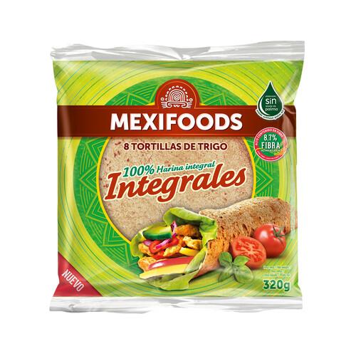 Alcampo MEXIFOODS Tortillas trigo 100 % integrales MEXIFOODS 8 uds. 320 g