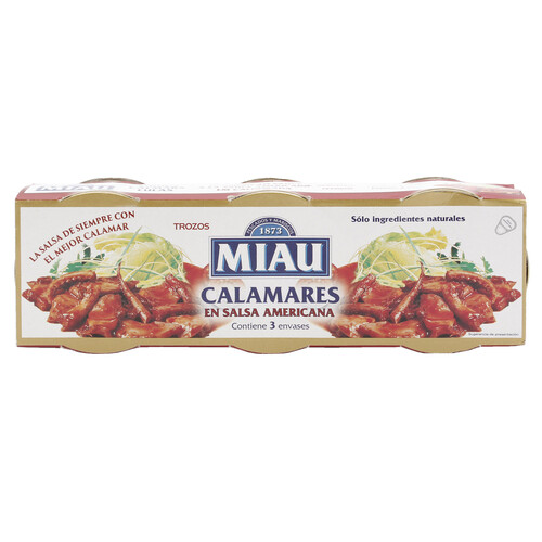 Alcampo MIAU Calamares en salsa americana (Trozos) 3 x 51 g