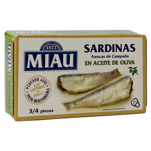 Alcampo MIAU Sardinas en aceite de oliva lata de 88 g