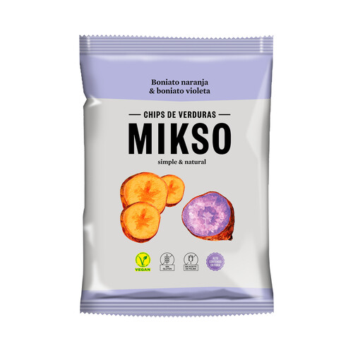 Alcampo MIKSO Chips de boniato violeta y naranja 85 g