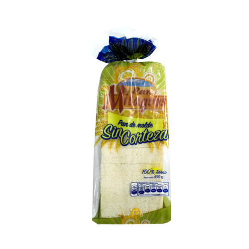 Alcampo MILAGROS Pan de molde blanco sin corteza 450 g