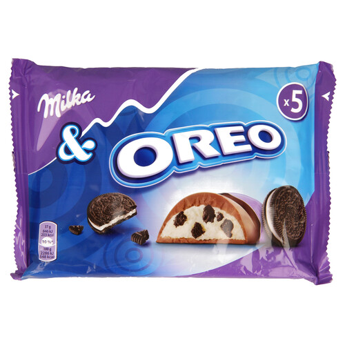 Alcampo MILKA Barritas de chocolate y oreo 5 uds.185 g