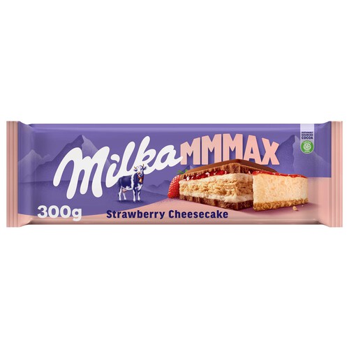 Alcampo MILKA Chocolate con leche y fresa cheesecake 300 g