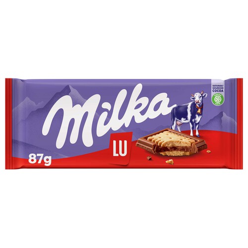 Alcampo MILKA Chocolate con leche y galleta sandwich Lu 87 g