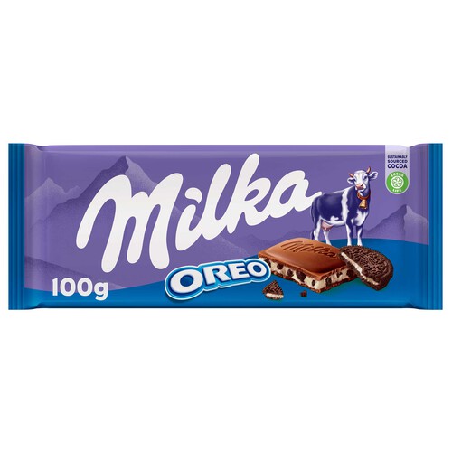 Alcampo MILKA Chocolate con leche y trozos de galleta Oreo 100 g