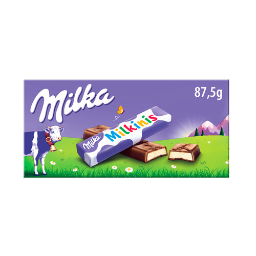 Alcampo MILKA Milkinis Barritas de chocolate con relleno de crema de leche 8 uds. 87 5 g