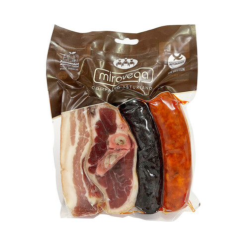 Alcampo MIRAVEGA Compango asturiano sin gluten compuesto por chorizo morcilla y lacon 350 g