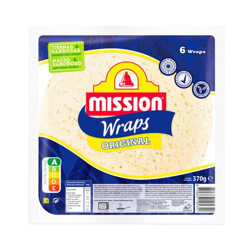 Alcampo MISSION Tortilla de trigo especiales para hacer wraps 370 g