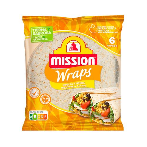 Alcampo MISSION Tortillas de trigo con espelta y avena especiales para hacer wraps 370 g