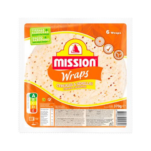 Alcampo MISSION Tortillas de trigo con semillas de lino especiales para hacer wraps 370 g