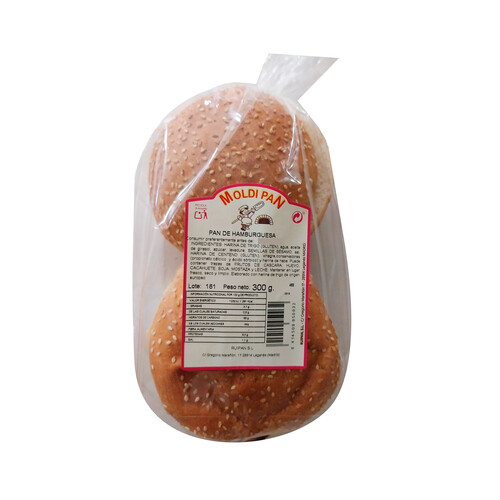 Alcampo MOLDIPAN Pan de hamburguesas moldipan 4 uds 300 gr