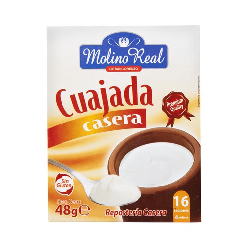 Alcampo MOLINO REAL Cuajada casera en polvo MOLINO REAL 4 uds. x 12 g