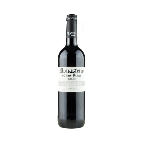 Alcampo MONASTERIO DE LAS VIÑAS Vino tinto roble con D.O.P Cariñena MONASTERIO DE LAS VIÑAS botella de 75 cl
