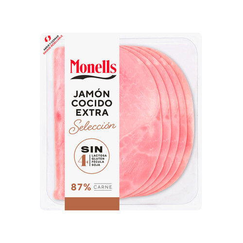 Alcampo MONELLS Jamón cocido extra sin gluten y sin lactosa cortado en lonchas MONELLS Selección 140 g
