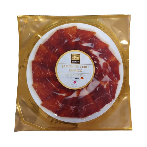 Alcampo MONTEROBLE Jamón de cebo ibérico (50% raza ibérica) cortado a cuchillo 100 g