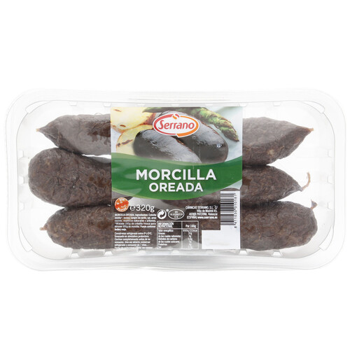 Alcampo Morcilla oreada de primera elaborada sin gluten SERRANO 320 g