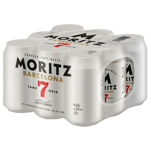 Alcampo MORITZ 7 Cervezas 100 % malta pack 9 uds. x 33 cl