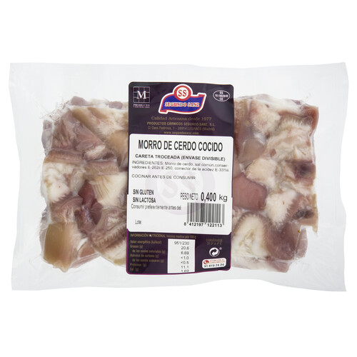 Alcampo Morro (careta) de cerdo cocido y troceado elaborado sin gluten ni lactosa SEGUNDO SANZ 400 g