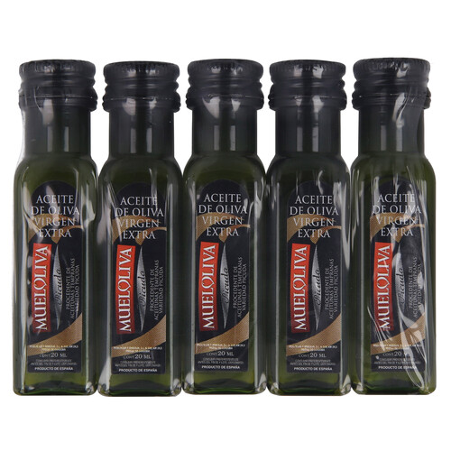 Alcampo MUELOLIVA Aceite de oliva virgen en monodosis 20 ml. 5 ud
