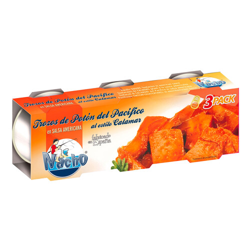 Alcampo NACHO Trozos de potón al estilo calamar con salsa americana 153 gr