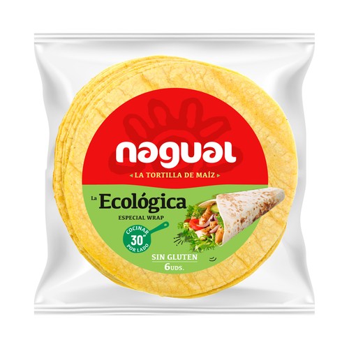 Alcampo NAGUAL Tortillas de maiz ecológico especiales para wraps 6 uds