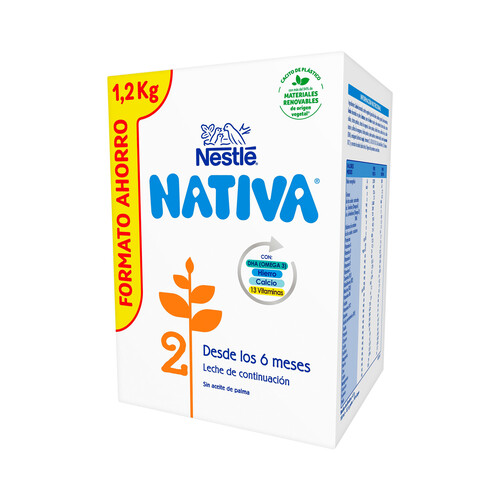 Alcampo NATIVA Leche (2) de continuación a partir de los 6 meses NATIVA de Nestlé 1200 g