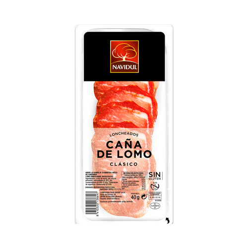 Alcampo NAVIDUL Caña de lomo cortada en finas lochas elaborada sin gluten NAVIDUL 40 g