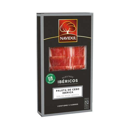 Alcampo NAVIDUL Estuche de paleta de cebo ibérica (50% raza iberica) cortada en lonchas 5 x 40 g