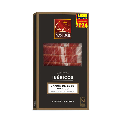 Alcampo NAVIDUL Estuche jamón cebo ibérico (50% raza ibérica) cortado en lonchas 4 x 40 g