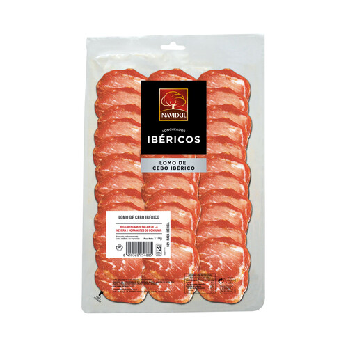 Alcampo NAVIDUL Lomo de cebo ibérico (50% raza ibérica) cortado en finas lonchas NAVIDUL 110 g