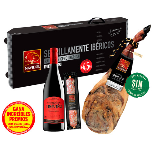 Alcampo NAVIDUL Lote de paleta de cebo ibérica chorizo y vino NAVIDUL