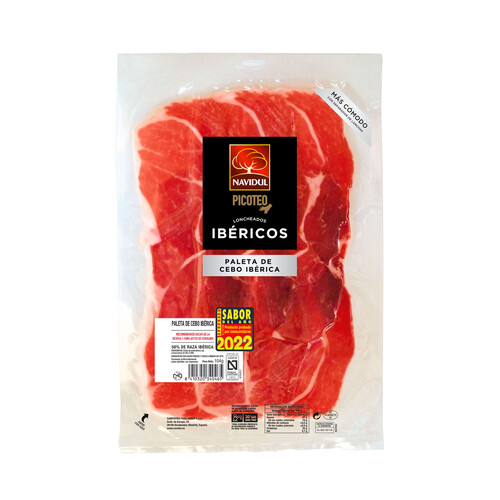 Alcampo NAVIDUL Paleta de cebo ibérica (50% raza ibérica) cortada en lonchas con separador NAVIDUL 104 g