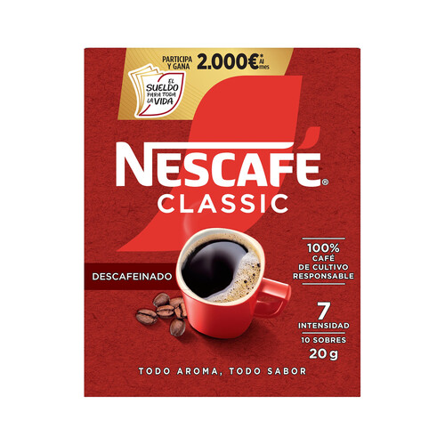 Alcampo NESCAFÉ Café soluble descafeinado classic 10 sobres