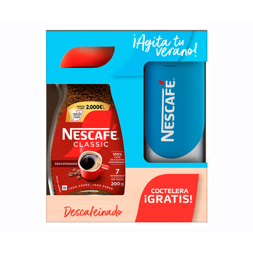 Alcampo NESCAFE Café soluble descafeinado + coctelera 200 g