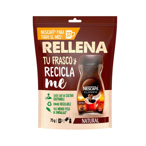 Alcampo NESCAFÉ Classic Café soluble natural doypack 75 g
