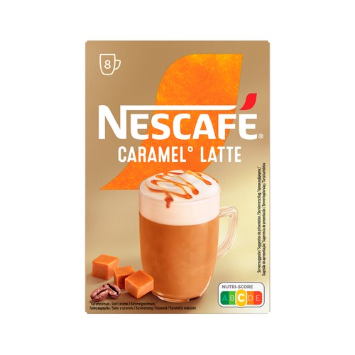 Alcampo NESCAFÉ GOLD Café latte soluble con un toque a caramelo 8 sobres 136 g