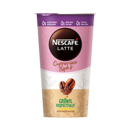 Alcampo NESCAFÉ Latte triple zero Bebida de café capuccino sin lactosa ni azúcar ni materia grasa 205 ml