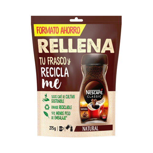 Alcampo NESCAFE Rellena Pack de café para rellenar frascos y reciclar 275 g