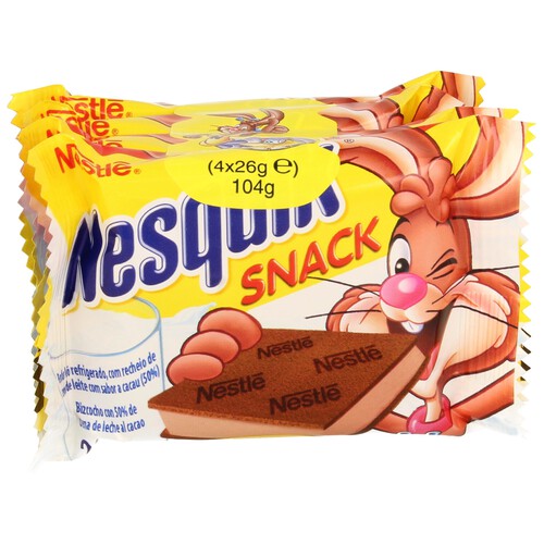 Alcampo NESQUIK de NESTLÉ Bizcocho de crema de leche al cacao 4 x 26 g