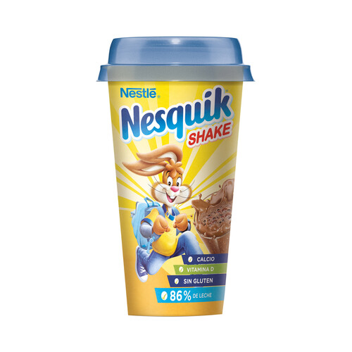 Alcampo NESQUIK de NESTLÉ Shake Bebida láctea de cacao cremoso con un 86% de leche desnatada 180 ml