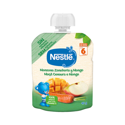 Alcampo NESTLÉ Bolsita De Fruta (mango Manzana) Con Zanahoria Para Bebés A Partir De 6 Meses NESTLÉ 90 G