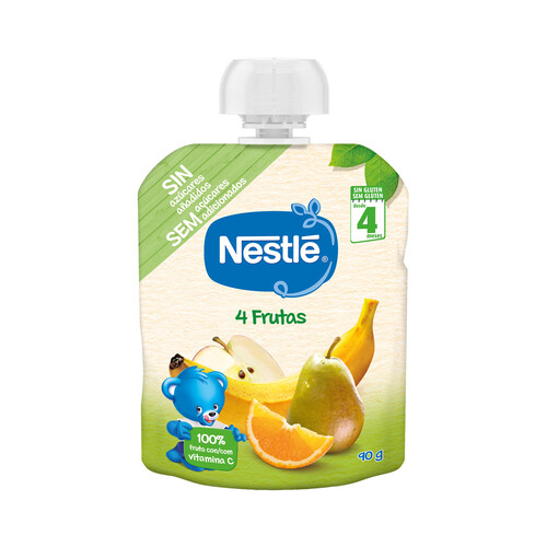 Alcampo NESTLÉ Bolsita de fruta (plátano pera manzana y naranja) a partir de 4 meses NESTLÉ 90 g