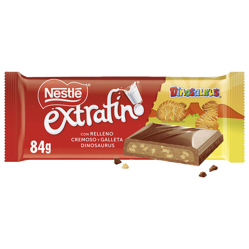 Alcampo NESTLE Extrafino Chocolate con leche relleno relleno de Dinosaur 83 g