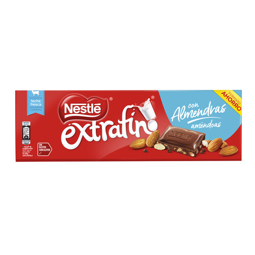 Alcampo NESTLÉ Extrafino Chocolate con leche y almendras 270 g