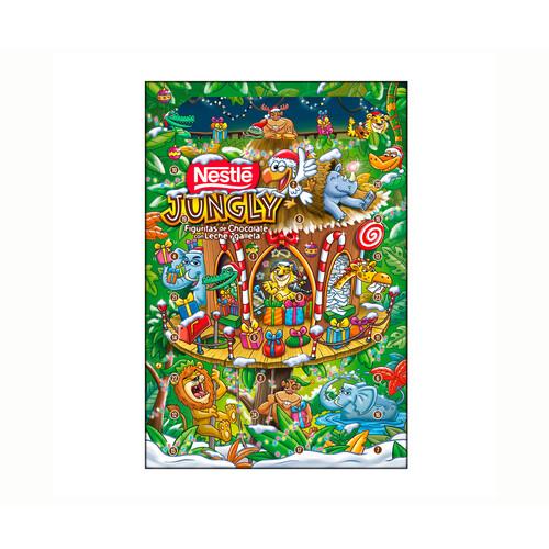 Alcampo NESTLÉ Jungly Calendario de adviento con figuritas de chocolate con leche 187 g
